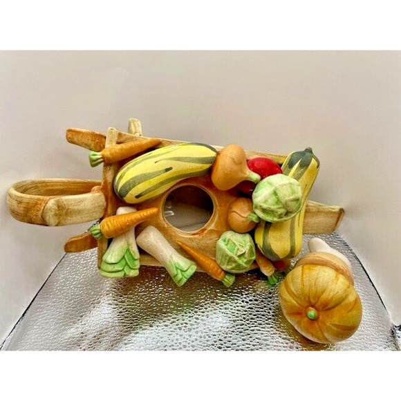 The Tea Pottery Vegetables Cart -Handmade & Painted in ENGLAND - Picture 8 of 11